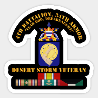 4th Bn, 34th Armor - Desert Storm Veteran Sticker